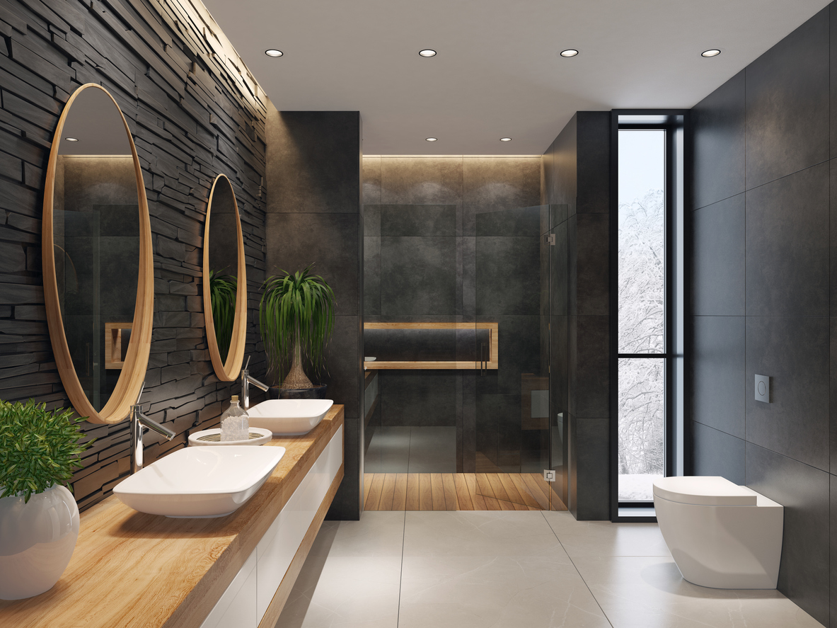 room containing contemporary bathroom trends